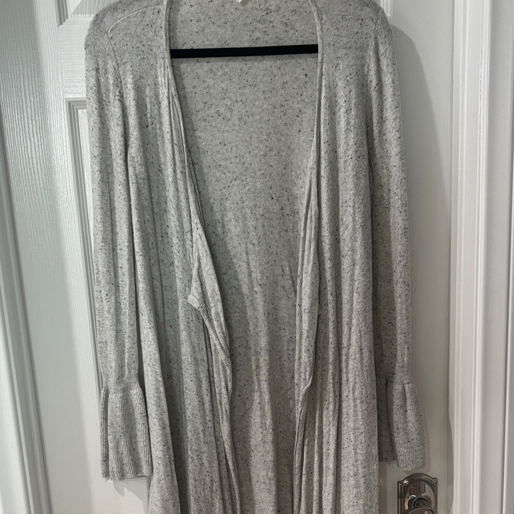 Moth Speckled Gray Open Cardigan